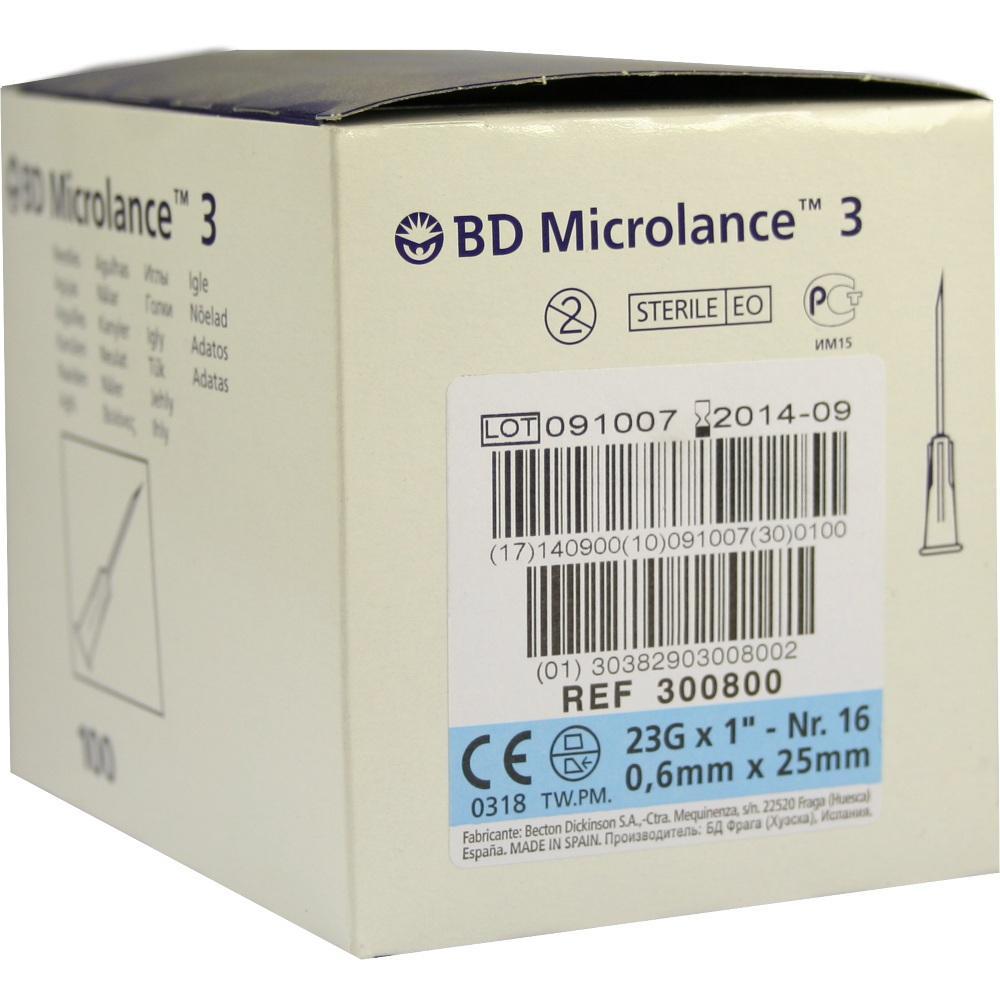 Eine Schachtel mit sterilen Nadeln von BD Microlance 3.